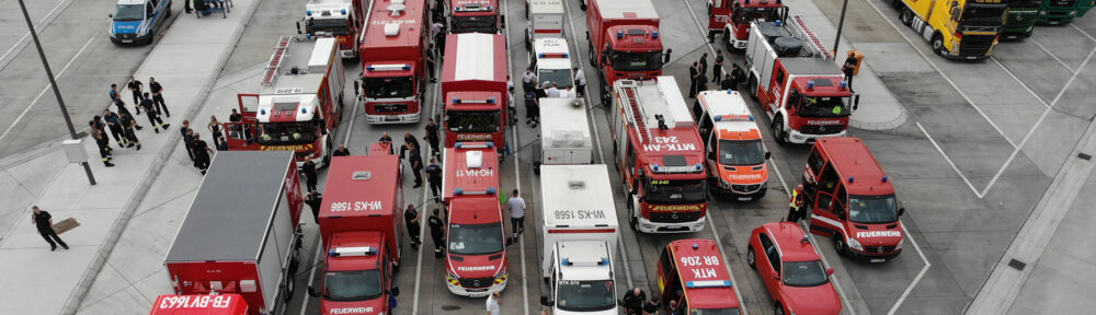 Katastrophenschutzübung in Frankfurt: Viele Fahrzeuge mit Blaulicht am 9. Juli unterwegs￼